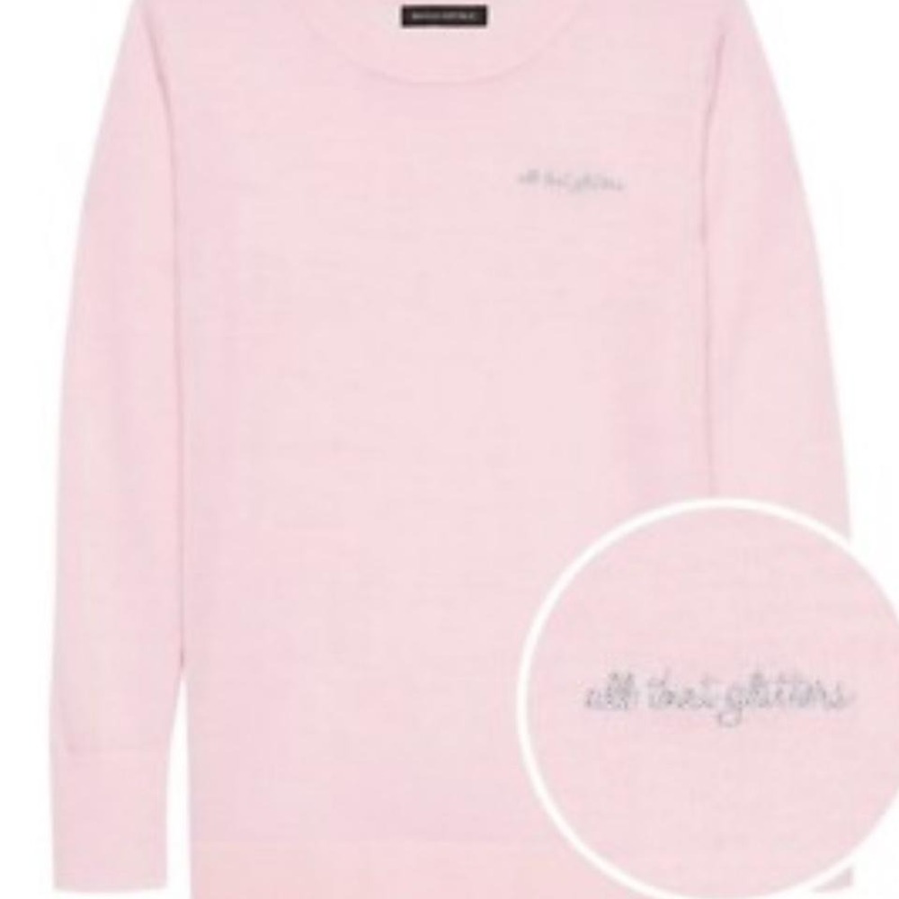 Merino wool "All that glitters" detail at the chest Banana Republic sweater